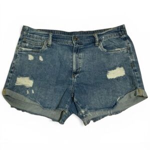 Aerie Distressed Daydream Denim Boyfriend Short Size Large #256